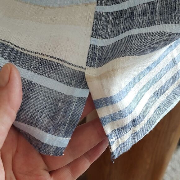 CLUB Room Luxury Men's Horizontal Striped 100% Linen Short-Sleeve Shirt Size XXL - Picture 11 of 11